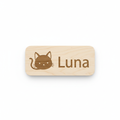 Personalisiertes Katzenschild aus Holz mit Katzenmotiv und lasergraviertem Namen Luna